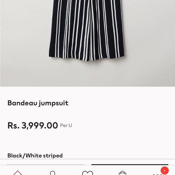 SOLD ❌ Black White Striped Strapless Jumpsuit - Picture 2 of 13